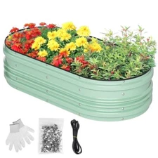 WORKPRO 4x2x1ft Galvanized Raised Garden Bed Set Rust & Corrosion Protection