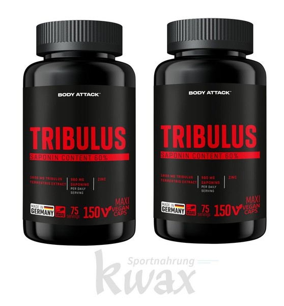 (Eur 163,25/Kg) 2Er-Pack - Body Attack Tribulus Terrestris - 2 X 150 Kapseln-image