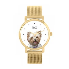 Toff London TLWS-34392 Ladies Brown Yorkshire Terrier Dog Head Watch
