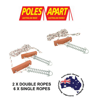 Guy Rope Combo Pack 6x Single & 2x Double Ropes with Wood Runner ...