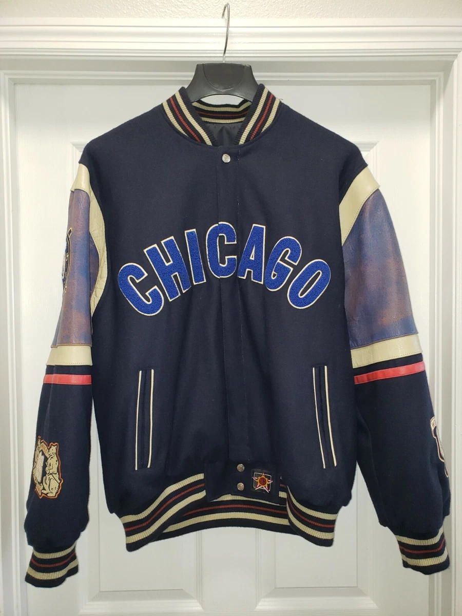 JH Design 1969 Chicago Cubs Reversible Jacket Wool Leather Banks