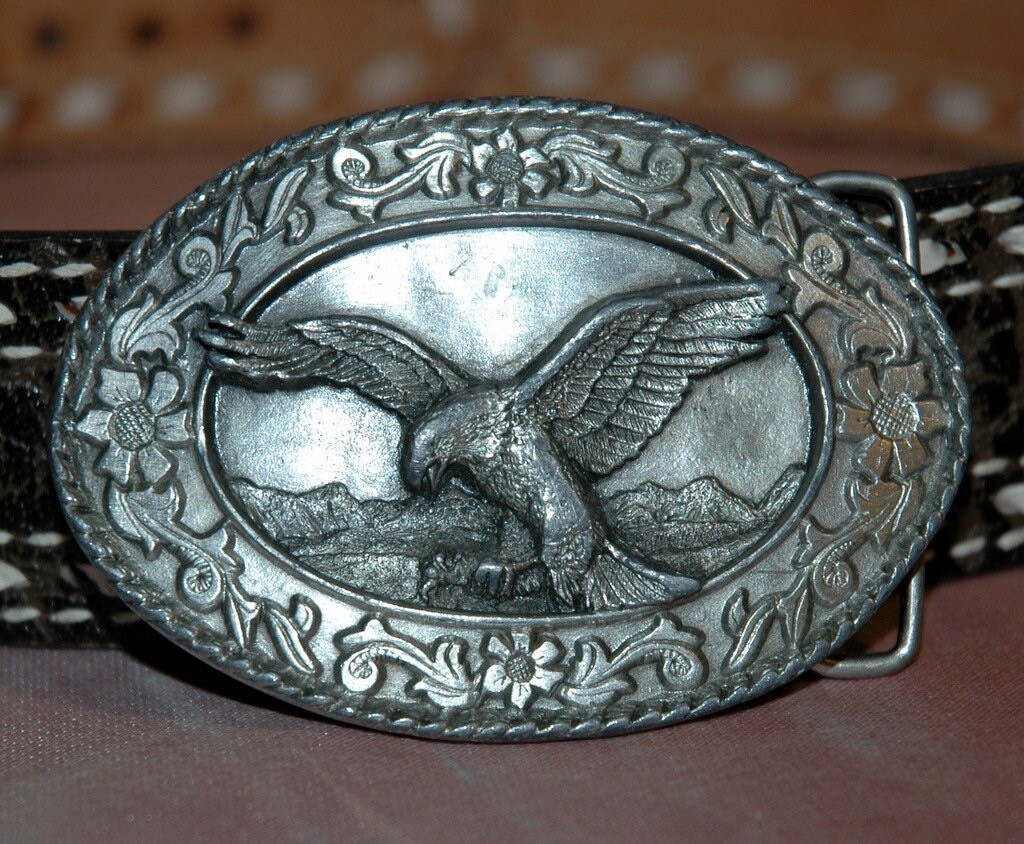 1985 Siskiyou Buckle Co Pewter Eagle Belt Buckle, SW-2