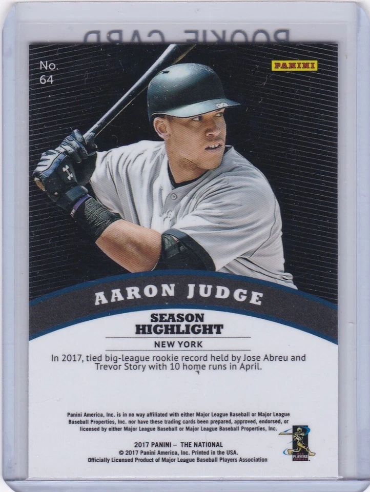 AARON JUDGE ROOKIE CARD 2017 Panini THE NATIONAL $$ RC Baseball New York Yankees - Image 2 of 2