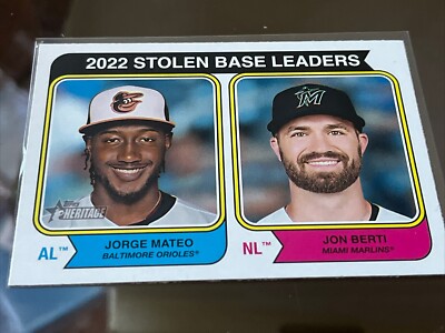 2023 Topps Heritage - 2022 Stolen Base Leaders #204 Jorge Mateo, Jon Berti