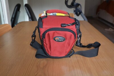 Lowepro Red TLZ Mini Topload Zoom DSLR SLR Camera Bag Case Black Shoulder Strap