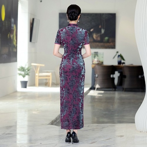 Cheongsam Dress for Women Vintage Chinese Qipao Traditional Velvet Size 4-14 New - Picture 15 of 46