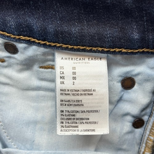 American Eagle Shortie Cut-Off Shorts Women's Size 00 - Mid Rise Medium Wash - Picture 12 of 12