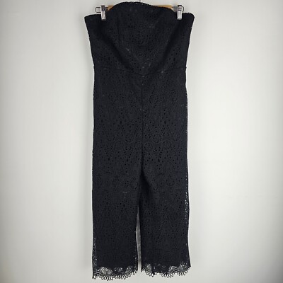 Kookai Jumpsuit Womens Size 40 Black Lace Strapless Back Zip