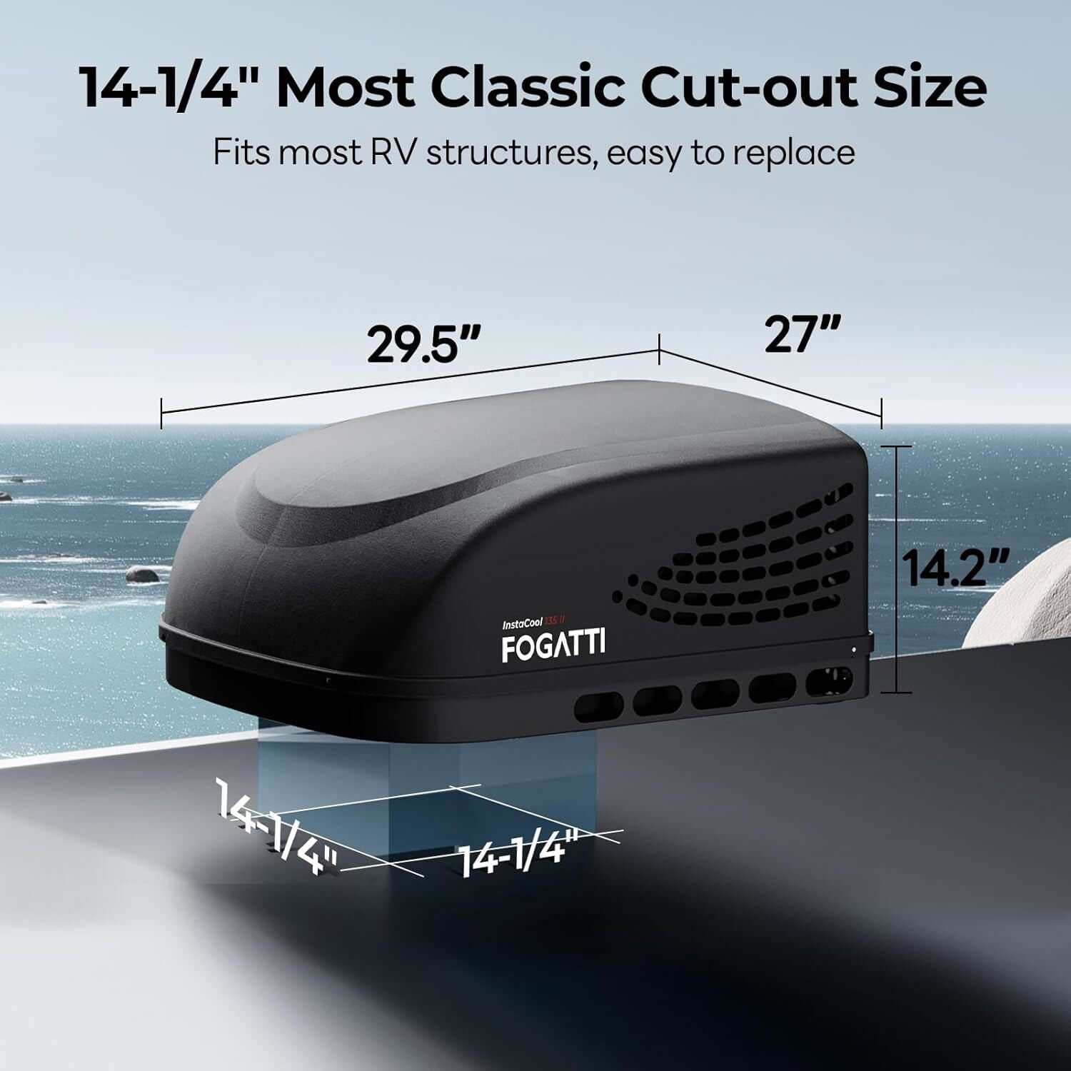 13500 BTU RV Air Conditioner Rooftop AC Unit Cooling Camper Non-Ducted 115V