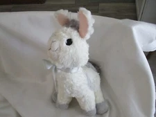 Little Lil Llama Baby Plush 13" Spotted SOFT Lovey Bow Farm Grey