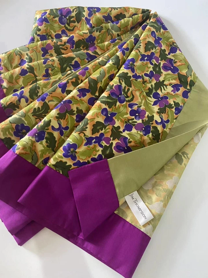 Original Jim Thompson Scarf 100% Silk - Purple Orchid - Make in Thailand  - Image 3 of 4