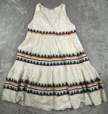 Devotion Twins V Neck Dress Sleeveless Women's Size Small Lined Multicolor