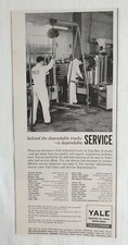 YALE Industrial Lift Trucks Tractor Shovels Print Ad orig 1959 industry Workers