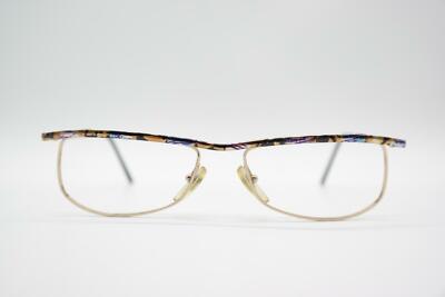 Vintage Marion Ramm 24/F 598 Gold Multicolored Oval Glasses Frame NOS