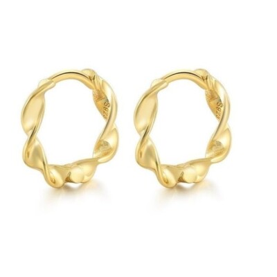 Zierliche Gold Huggies Wave Huggies Alltagsschmuck hypoallergen Ohrringe HÜBSCH
