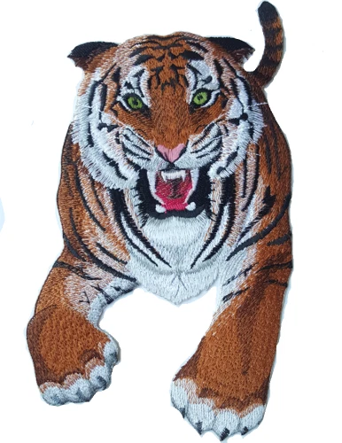 Tiger Wild Animal, Exotic Cat Embroidered Patch 5.8"x9"