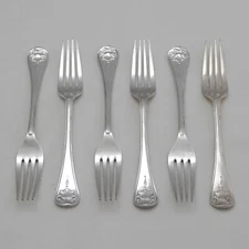 PAUL LAMERIE Design MAPPIN & WEBB Silver Service Cutlery Six Table Forks 19.8 cm