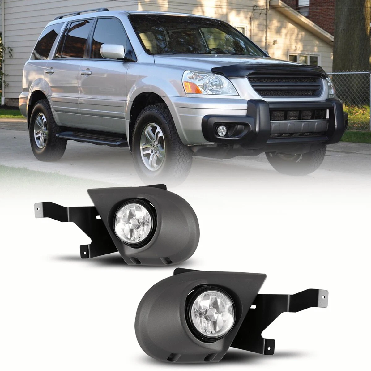 Pair for 2003 2005 Honda Pilot Fog Lights Driving Front Bumper