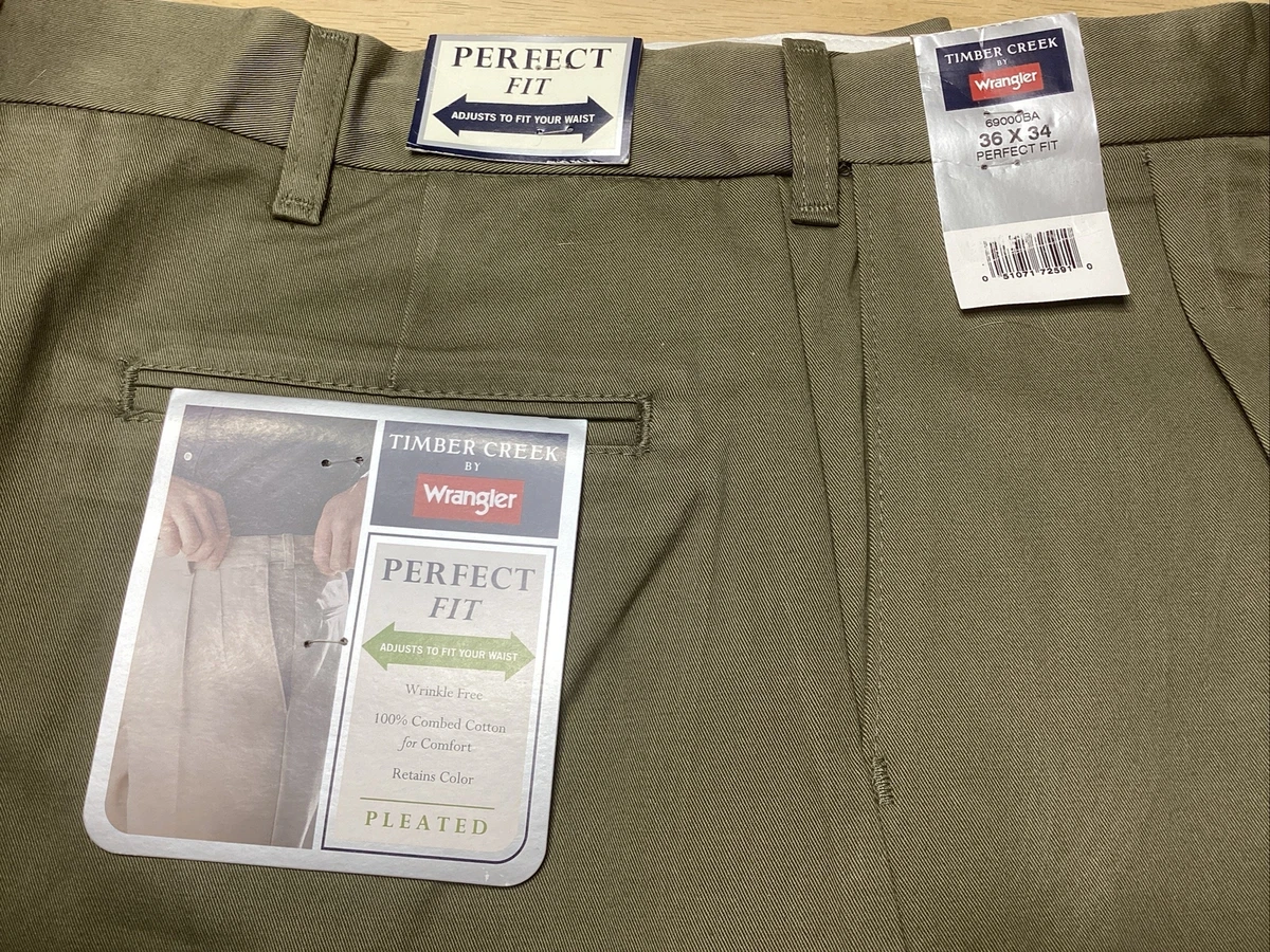 Timber Creek Wrangler Men s Pants Perfect Fit Pleated 36X34 eBay