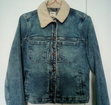 Womens Gap 1969 Shepra Denim Fleece Collar Jacket S 10 Bnwot