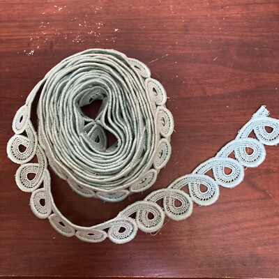 Aqua Loop Loopy lace trim swag loops  1.25  Wide 5 Yards
