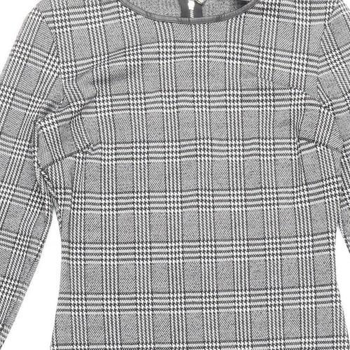 Primark Womens Grey Plaid Polyester Blend Pencil Dress Size 10 - Picture 8 of 12