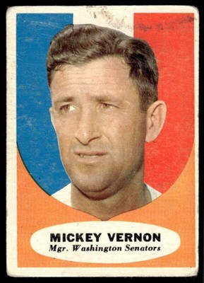 1961 TOPPS MICKEY VERNON 134 GOOD MGR BASEBALL WASHINGTON SENATORS