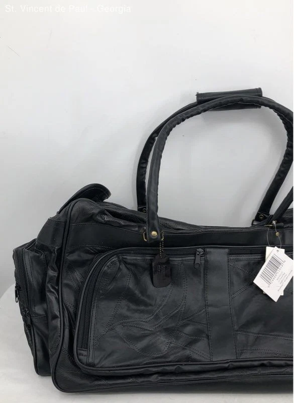 Embassy подлинный черный маслянистой мягкой кожи спортивная сумка с короткими ручками 23» новый с Ярлыками - Изображение 4 из 4