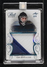 2017-18 Leaf Pearl Pearlescent Platinum /4 Tom Barrasso #PP-22 Patch HOF 9cf