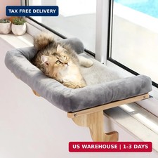 Cat Window Perch Hammock Bed 24in Hardwood Frame Bolster Seat for Large Cats