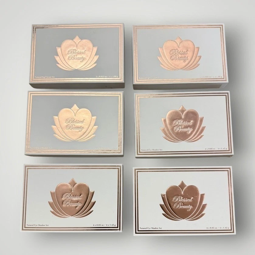 Blessed Beauty Natural Lip & Eye Shadow Set 24 Multicolor Stackable Quads Vegan