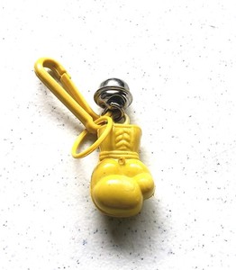 Vintage 1980's~Plastic Bell Charms~~YELLOW BOXING GLOVES!~~Imperial Toy Corp!~~