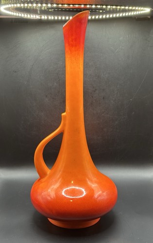 Vintage Beautiful MCM Orange Royal Haeger USA 408 Pitcher Vase 19" Tall - Picture 3 of 13