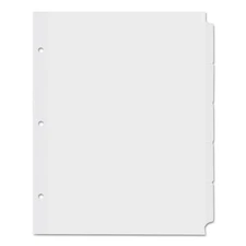 Universal 20835 11" x 8-1/2" 5-Tab Insertable Tab Index - White (36/BX) New