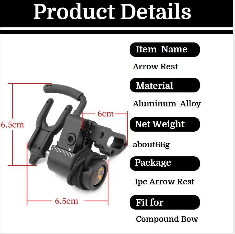 Archery Drop Away Arrow Rest Compound Bow Launcher Aluminum Adjustable Hunt R/LH - Image 2 of 4