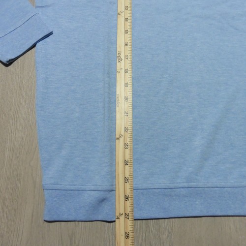 PETER MILLAR Mens M MEDIUM CROWN COMFORT PULLOVER 1/4 ZIP COTTAGE BLUE ME0k49 - Picture 8 of 15