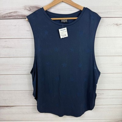 Evolution And Creation Active Navy Blue Star Print Sleeveless Tank Top XL
