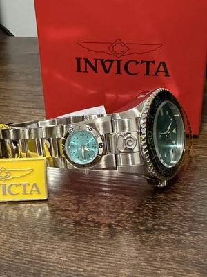 NEW INVICTA 45815 GRAND DIVER DUAL TIME AUTOMATIC QUARTZ TURQUOISE WATCH 47MM  