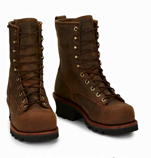 Chippewa Paladin 8" Waterproof Steel Toe EH Logger Boots Men's 10W Wide 73101