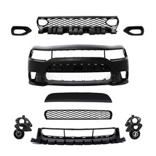 Front Bumper Full Kit With Grille Fog Lights For 2015-2023 Dodge Charger