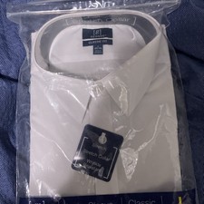 George Men  s White Long Sleeve Men's Poplin Shirt Size L