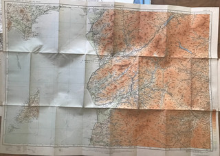Ordnance Survey Barmouth & Aberystwyth 2 Inches to Mile C 1913 Colour Map
