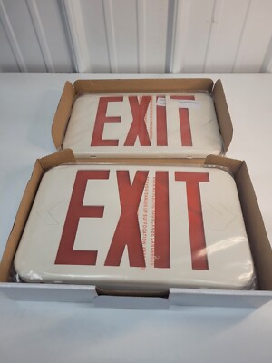 E-Conolight LED Exit Sign Emergency Light 2 Sided Red Letter 120V/277V NEW d6r