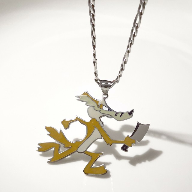 Juggalo Wile E Coyote Stainless Steel pendant w/30" figaro chain Juggalo Wile E Coyote Stainless Steel pendant w/30" figaro chain