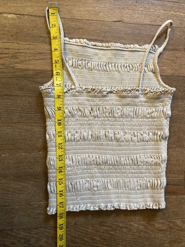 Womens H&M Scrunch Tank Size Small Tan Fitted Stretch - Picture 4 of 5