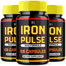 (3 Pack) Iron Pulse Pills - Enhances Energy, Vitality & Stamina - 180 Capsules