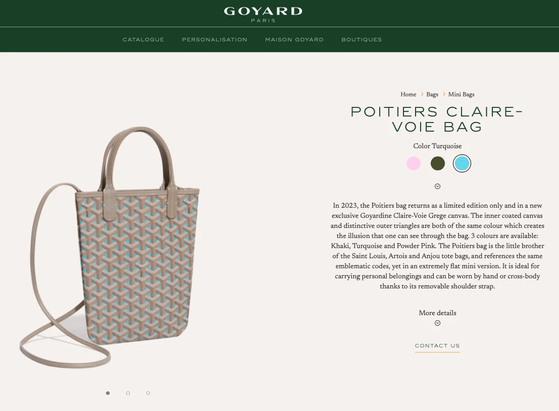 GOYARD Poitiers Claire-Voie bag 