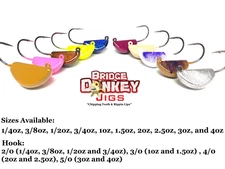 NEW 1-3 PK BRIDGE DONKEY JIGS! BLACKFISH, TOG, SHEEPSHEAD NATION JIGS, HFDEPOT
