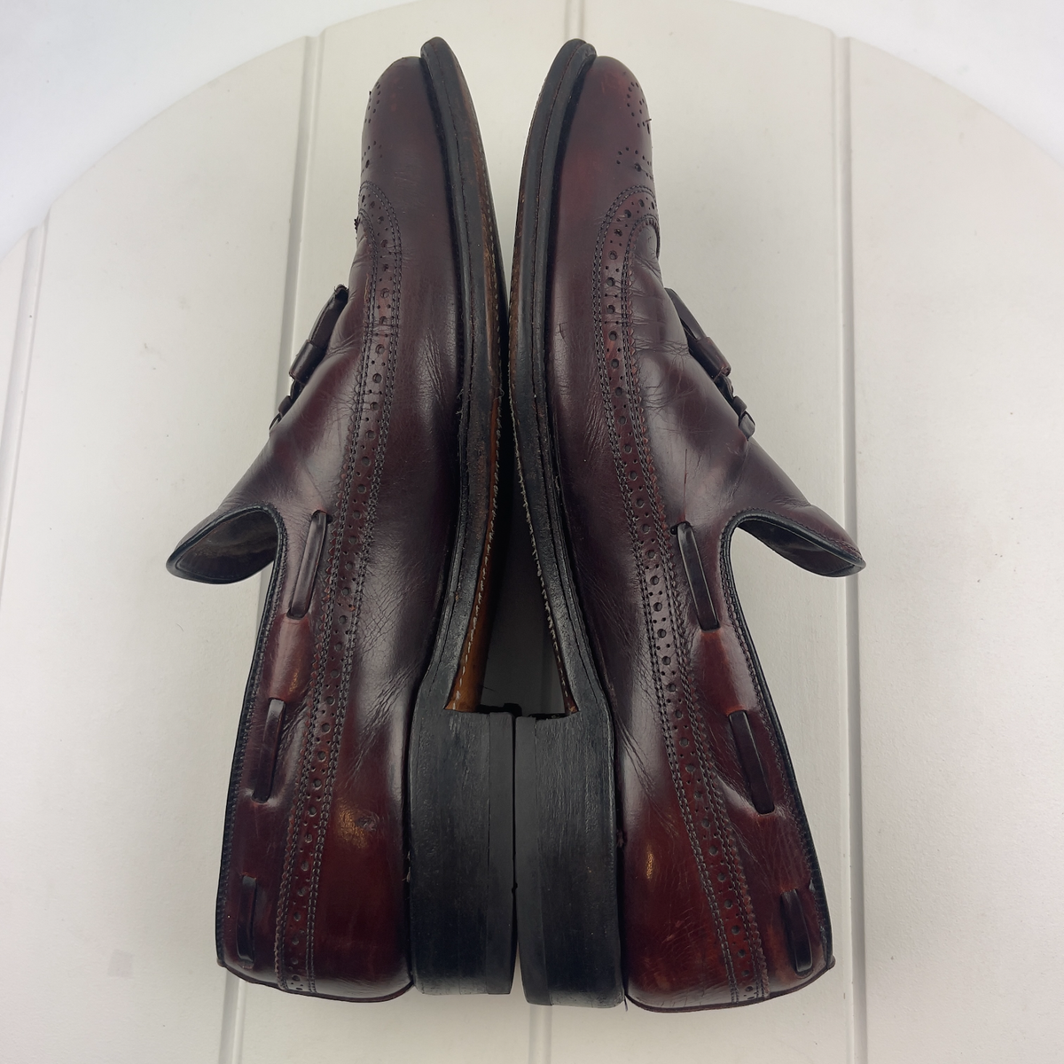 Vintage Allen Edmonds Berwick 8873 Ox Blood 10 1/2 B Tassel Loafer Vintage Allen Edmonds Bridgeton Tassel Loafer Shoes Cordovan  main image 2