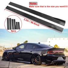 2.2M/86.6'' Side Skirts Rocker Panel Lip Splitter For Dodge Charger RT SRT SXT